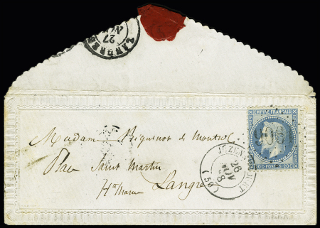 N° 29 obl. GC 1906 sur enveloppe VALENTINE de Juzennecourt