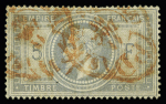 N° 33 5F violet-gris obl. càd rouge des imprimés