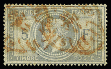 N° 33 5F violet-gris obl. càd rouge des imprimés