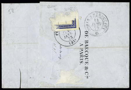 N° 38d 4 retouchés sur lettre de Paris 14.01.73 pour