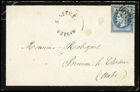 Cachet provisoire sans dateur Mantes s Seine avec n°