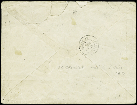N° 23 25c bleu obl. étoile sur lettre de Paris 18.05.74