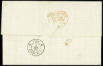 N° 38+57 sur lettre de Marseille 14.11.73 pour Pondichery,