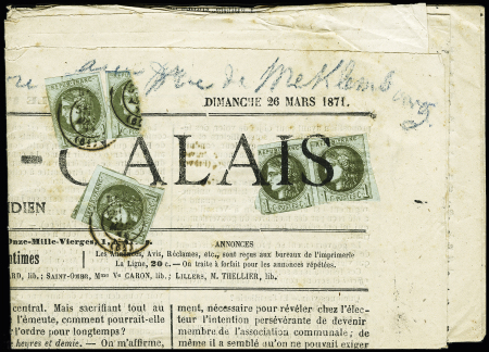 N° 39 (x5) sur Journal "Le Pas de Calais", deux timbres