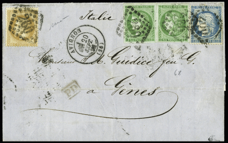 N° 42B (x2)+28+37 sur lettre d'Avignon (Vaucluse)