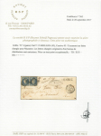 N° 4 25c bleu en paire sur lettre chargée avec cursive