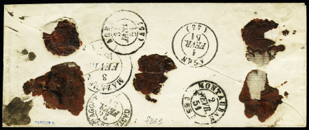 N° 4 25c bleu en paire sur lettre chargée avec cursive