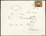 N° 6d 1F carmin cerise, superbe nuance, sur lettre