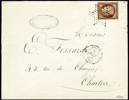 N° 6d 1F carmin cerise, superbe nuance, sur lettre