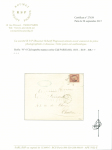 N° 6d 1F carmin cerise, superbe nuance, sur lettre