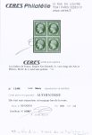 N° 12e 5c vert claire, Tirage des Arts & Métiers,