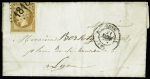 Essai de GC 1818 bâton sur n° 13 sur lettre de Lyon