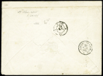 N° 14A 20c bleu, deux paires sur lettre de Caen