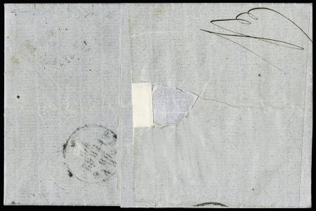 N° 14A 20c bleu en paire (1 ex. touché) obl. cachet