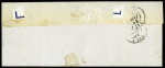 N° 15b 25c bleu avec filet d'encadrement sur lettre