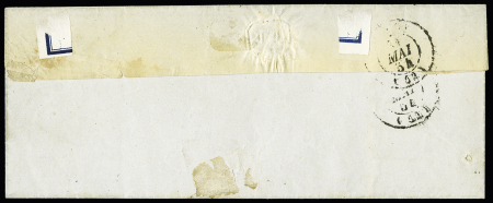 N° 15b 25c bleu avec filet d'encadrement sur lettre