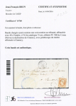 N° 16 40c orange vif PIQUAGE DE CLAMECY sur bande