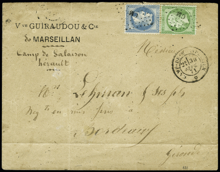 33 HERAULT Rarissime càd Camp de Montpellier * 30.09.1871