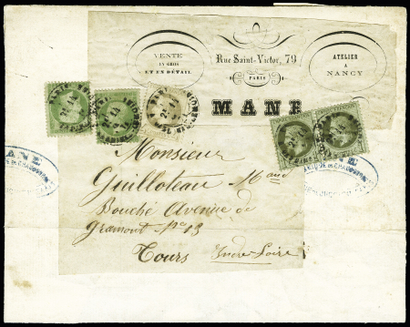 Dessin envoyé en tarif à 16c avec n° 20 (x2) +25
