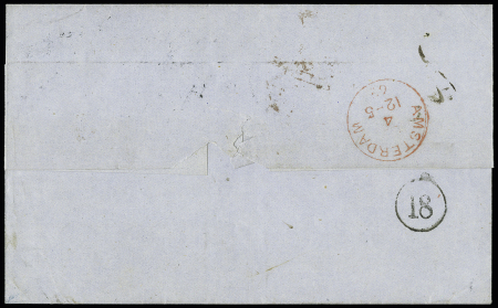 1863 Lettre au 2è échelon pour Amsterdam avec 80c
