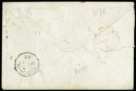 n° 23 40c orange sur lettrede Paris 1865 pour l'Angleterre,
