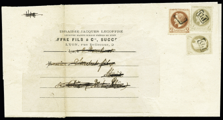 1871 Carte géographique envoyée en tarif imprimé