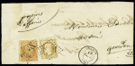 France n° 27 4c Lauré en paire obl. càd Monaco 26.01.1868