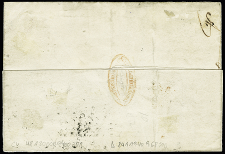 N° 1F carmin avec filet d'encadrement, réparé, sur