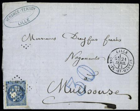 N° 46B sur lettre de Lille 21.04.71 pour Dreyfus frères