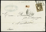 N° 47e 30c brun, variété "R relié au cadre", sur