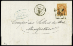 n° 48 sur lettre avec cachet provisoire de Beaucaire