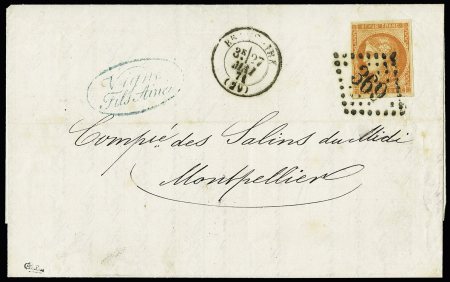 n° 48 sur lettre avec cachet provisoire de Beaucaire