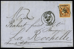 n° 48 40c orange foncé sur lettre d'Angers (Maine