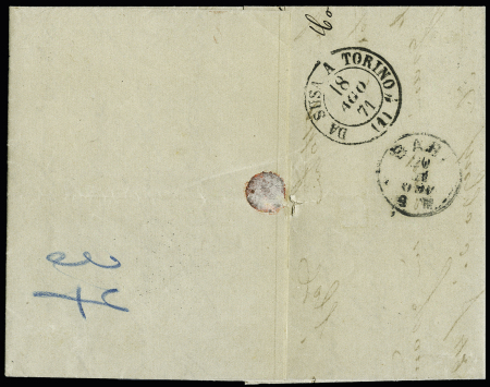 n° 48l 40c variété 4 large sur lettre de Marseille