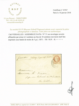 N° 51 obl. càd Versailles Assemblée nationale 31.12.75