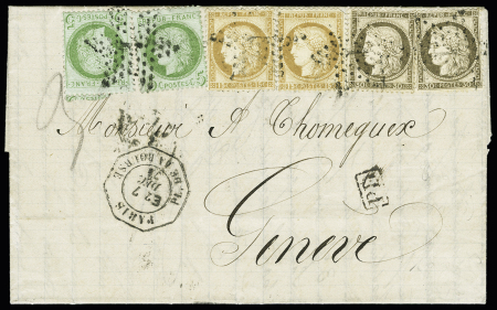 N° 53 (x2) +55 (x2) +56 (x2) sur lettre en Levée