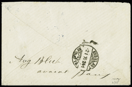 Etoile bleue sur N°54 en bande de trois sur lettre