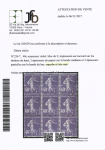 N° 236 40c violet, bloc de 9, impression sur raccord