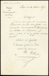 Texte daté de Paris le 14 avril 1871 avec en-tête