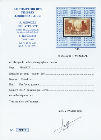 N° 261B 10F La Rochelle, chaudron clair, neuf avec