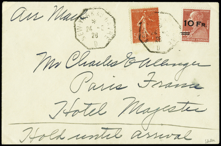 N° 3 10F sur 90c rouge Berthelot obl. New-York au