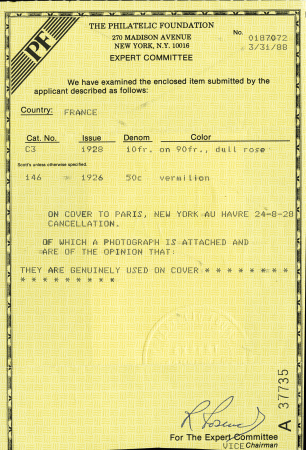 N° 3 10F sur 90c rouge Berthelot obl. New-York au