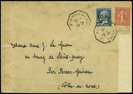 N° 4 10F sur 1F50 bleu (+n° 199) sur lettre pour