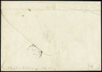 N°18 1F carmin, 4 grandes marges dont 3 voisins, obl.