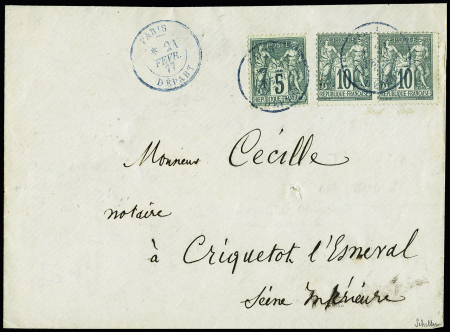 N° 75+76 5c vert +10c vert en paire obl. càd BLEU