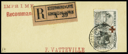 N° 156 15c +5c Croix-Rouge, obl. Congrès de la Paix
