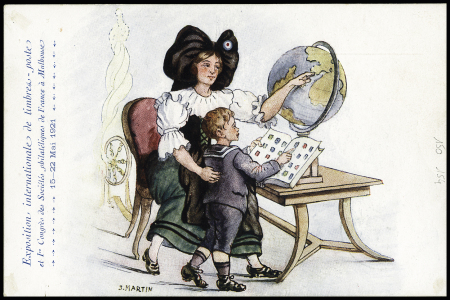 N° 154 +150 sur carte postale de l'expo phil. de Mulhouse