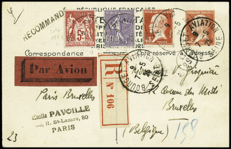N° 216 +200 +175 sur entier Pasteur 45c de l'Expo
