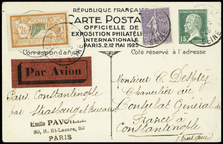 N° 200 +145 +171 sur entier Pasteur 15c de l'Expo