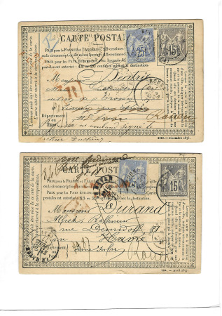 5 cartes postales précurseurs recommandées de la Rouennaise afft n° 77+78, TB